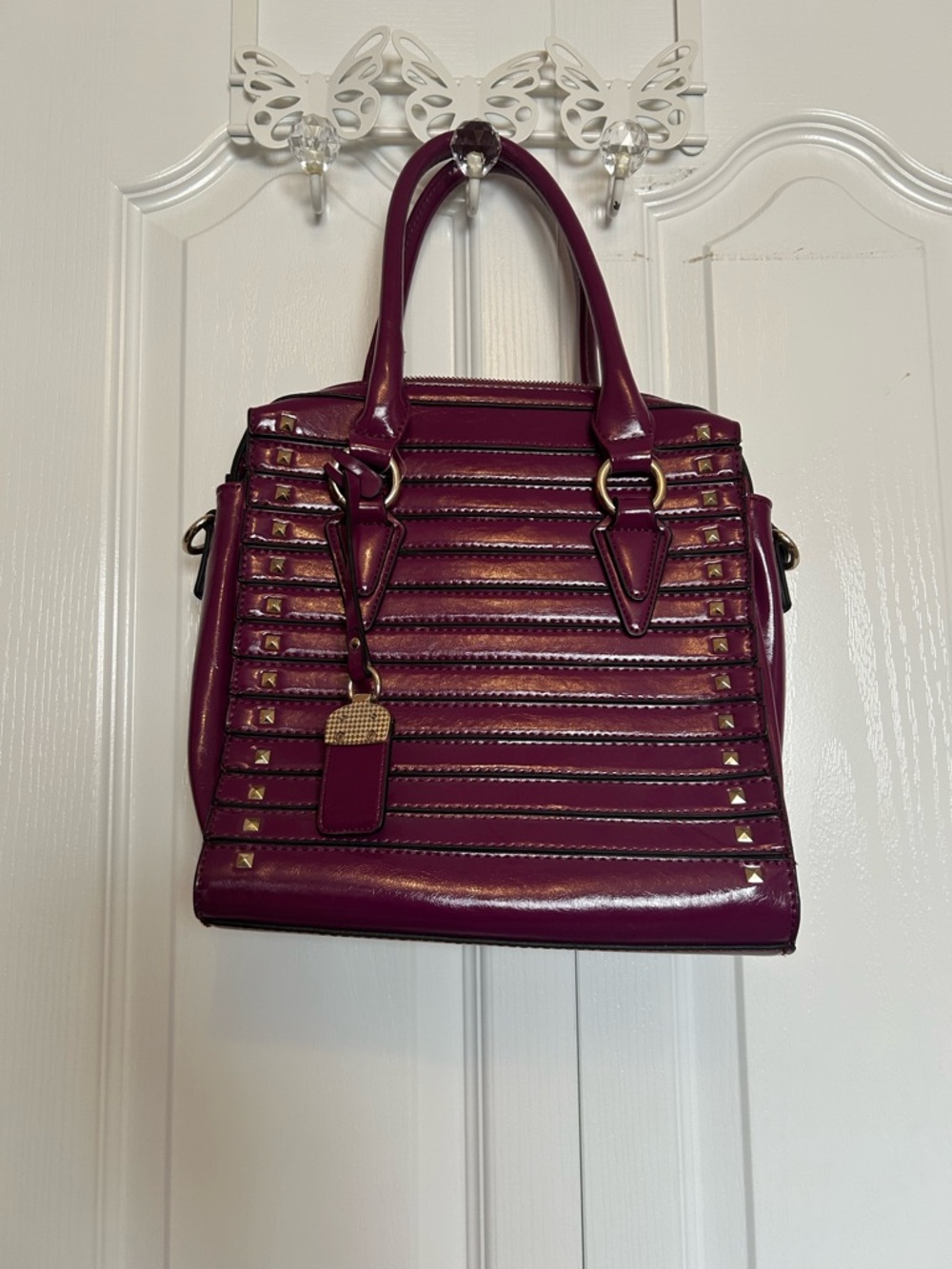 Structured Purple Women’s Tote Bag - Fashion Satchel